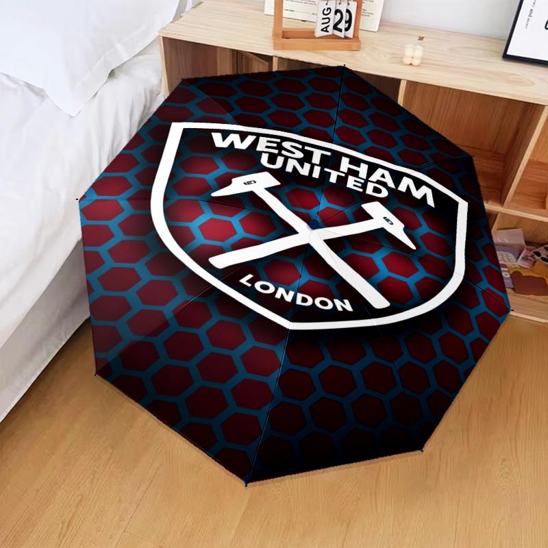 1PC West Football Printed Umbrella Folding umbrella, automatic umbrella 8-Frame for Travel, camping Fan gifts Christmas Gifts