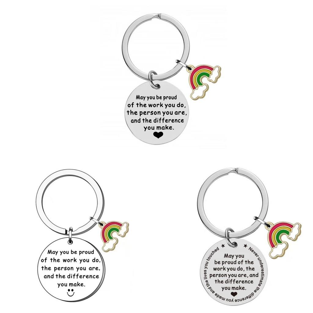 Steel Stainless Keychain Rainbow Accessory Tourism Gift Friend Farewell Souvenir