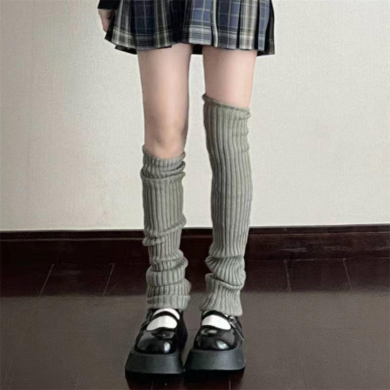 JK Spicy Girl Extra-Lange Gestrickte Beinwärmer - Dicke Warme Überknie-Socken für Damen für Herbst & Winter