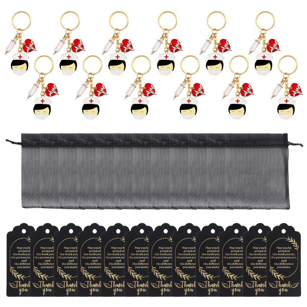 Nurse Gifts Featuring Keychains with Tassels Organza Bag and Pendants Nurse Recognition Gifts Unique Key Hanging Pendant