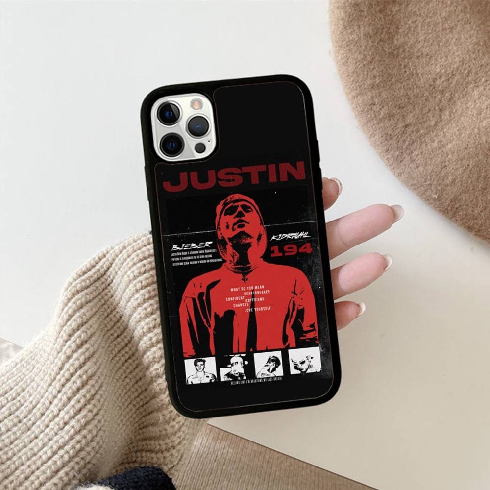Singer Justin B-Bieber Phone Case For IPhone 16 Pro Max 15 14 Plus 14 13 12 11 17 PC+TPU Cases Back Cover