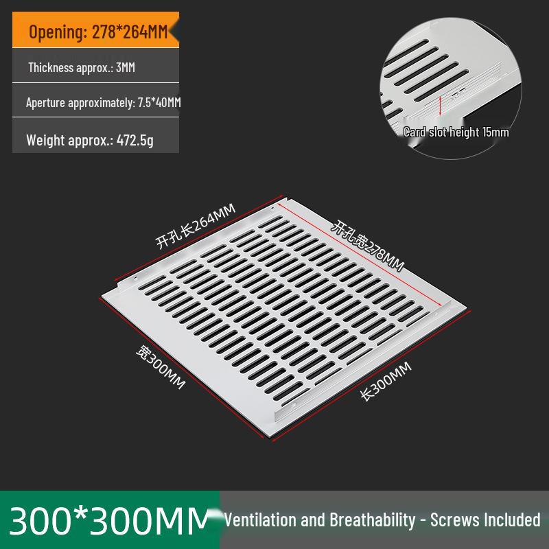 300mm Wide Aluminum Alloy Breathable Mesh Ventilation Hole for AC Exhaust, Windows, Wardrobes, and Cabinets