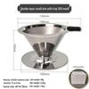 Dual-Layer 304 Stainless Steel Coffee Filter, Available in 300/600/800 Mesh, No Paper Needed for Hand Drip Brewing.