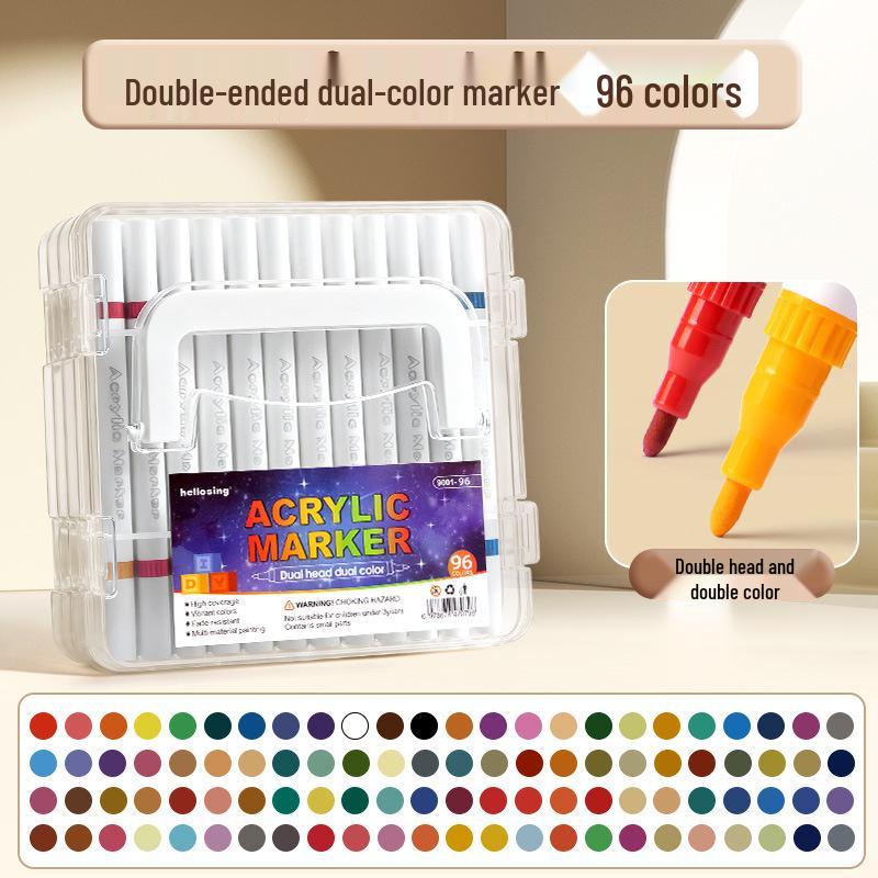 Acrylic Double-Ended Washable Marker Pens for Kids: Non-Bleeding, Layerable, Watercolor and Colored Options