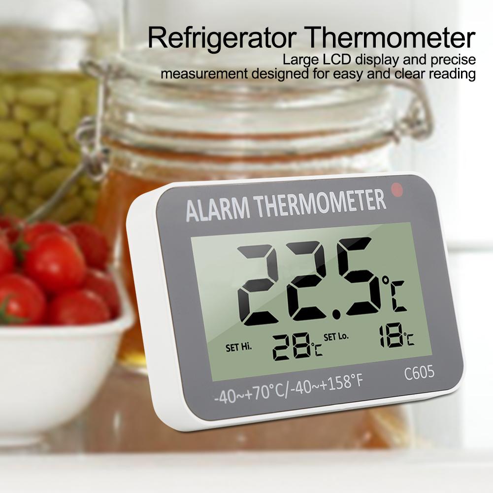

LCD Digital Fridge Alarm Thermometer Temp Tester Probe for Refrigerator Freezer