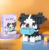with box Pet cats building block cartoon cute doll puzzle assembly children's toy DIY table ornaments boys girls birthday gifts