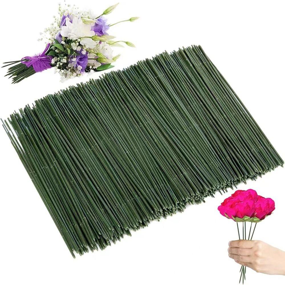 100Pcs DIY Handmade Simulation Plant Stem Green Artificial Flower Stem  Wedding Celebration