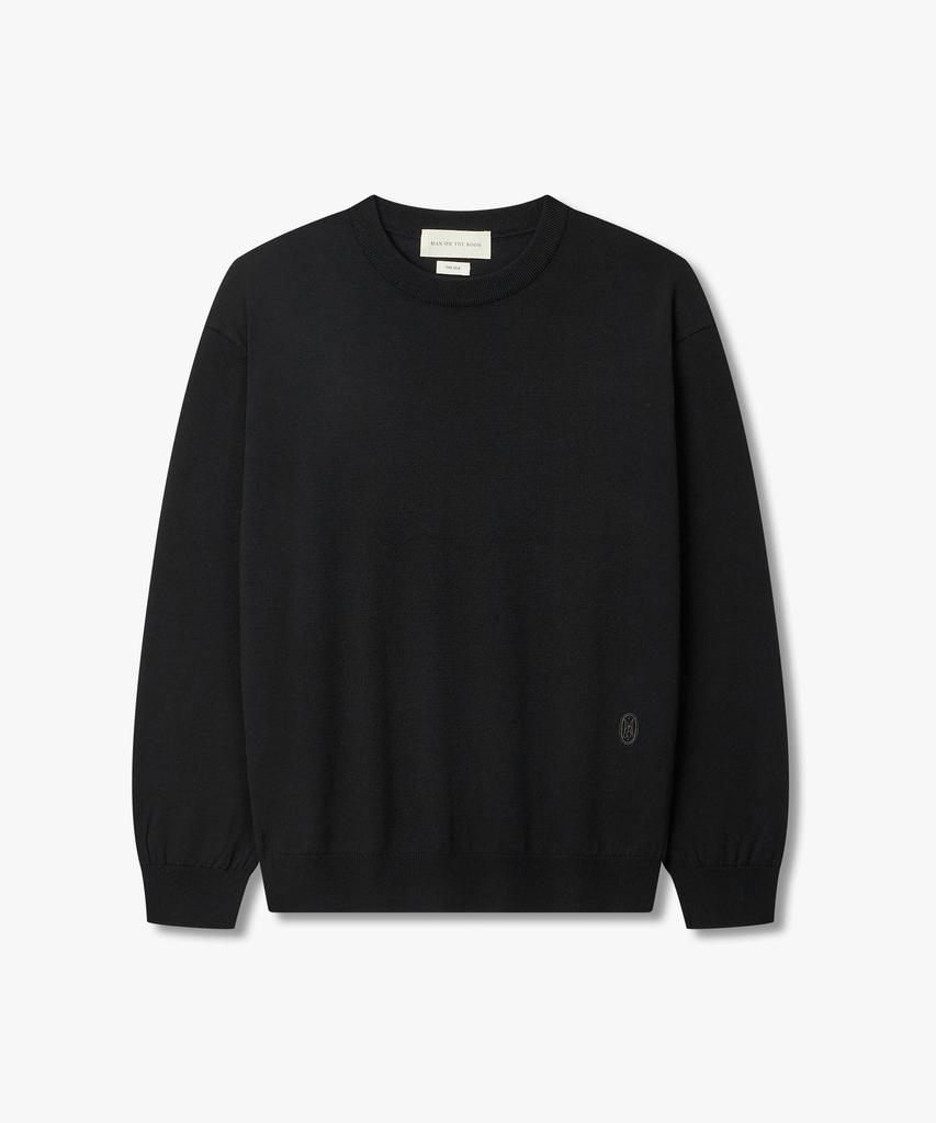 MAN ON THE BOON Four Seasons Crewneck Sweater_Black 4716113005