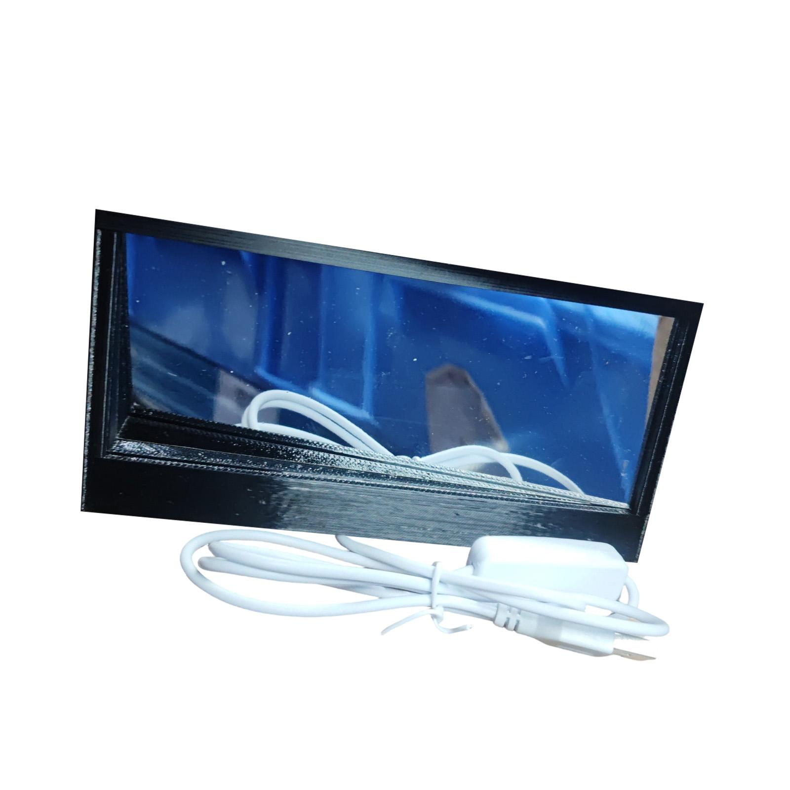 

LED Lighted Mirror with USB Power Cord and Black Frame for Enhanced Visibility and Compact Design Suitable for Various Applications чёрный