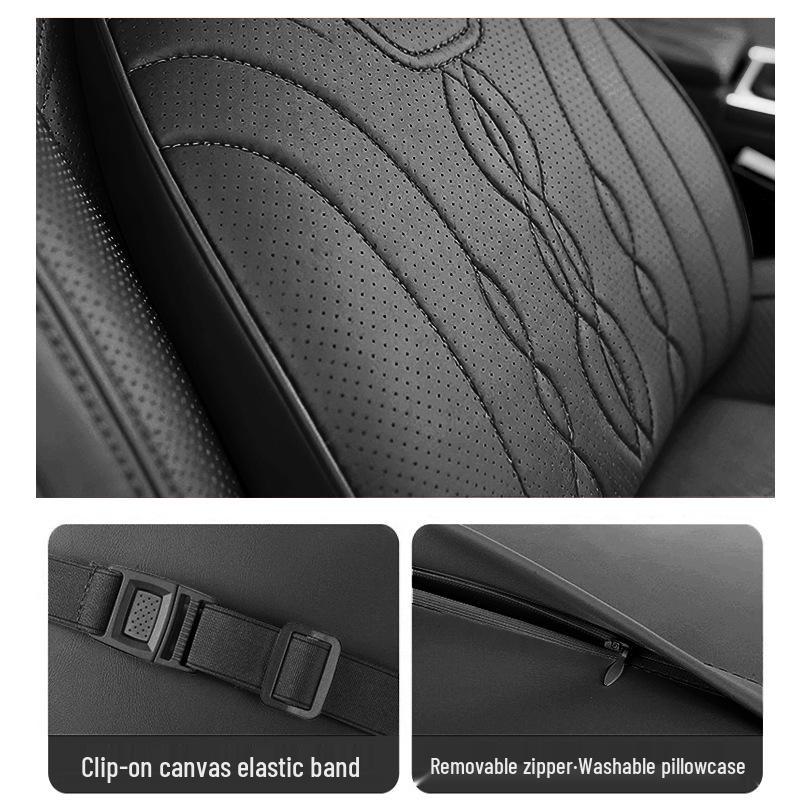 Volkswagen Car Headrest & Lumbar Support Pillow for Tiguan L, Tayron, Weiran, Teramont, Lanxun, Lanjing - Memory Foam Neck Protection.