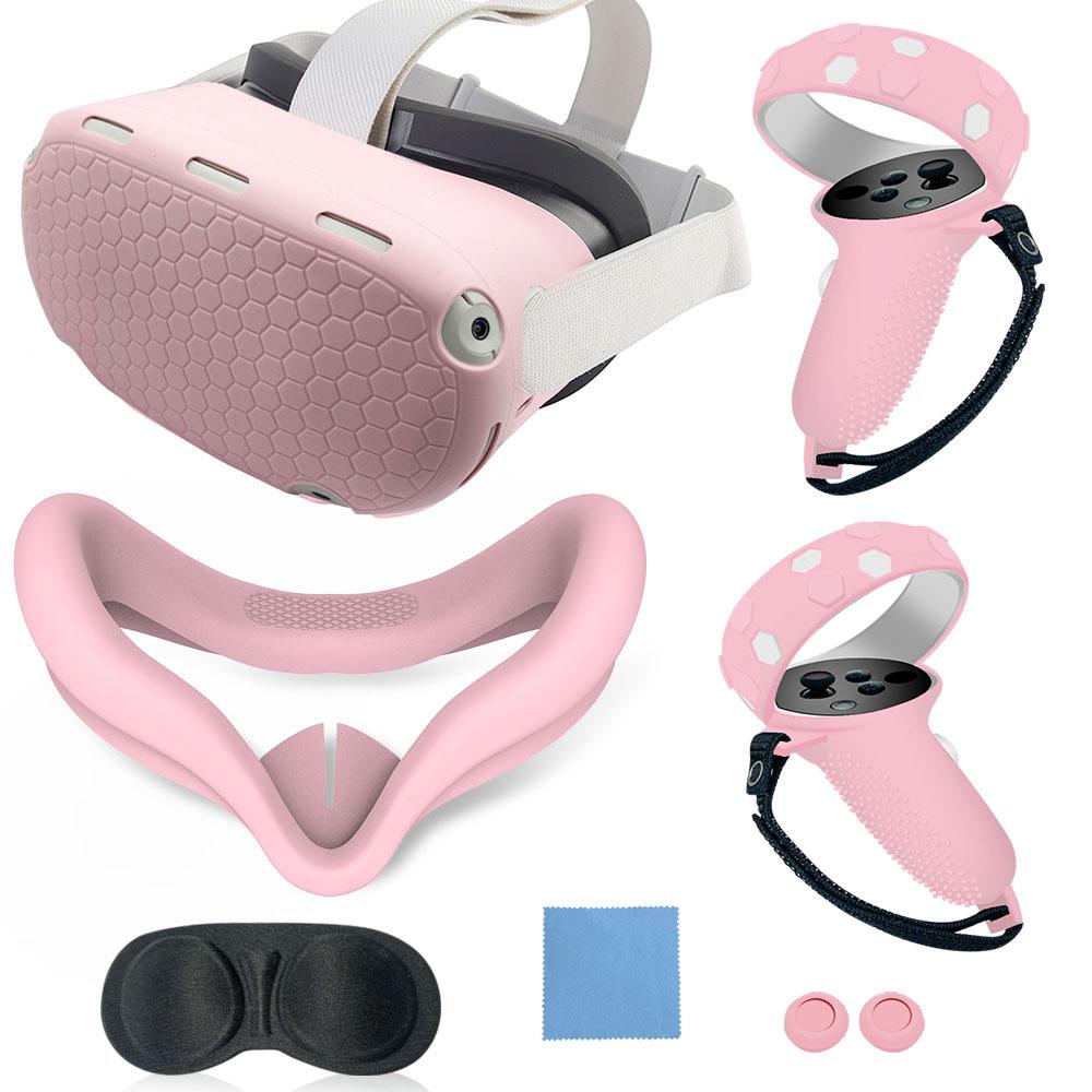 For Oculus Quest 2 Silicone Protective Cover Set 7 In 1 Anti-Leakage Nose Pad Mask Case Replacement Vr Silicone Case Accessories