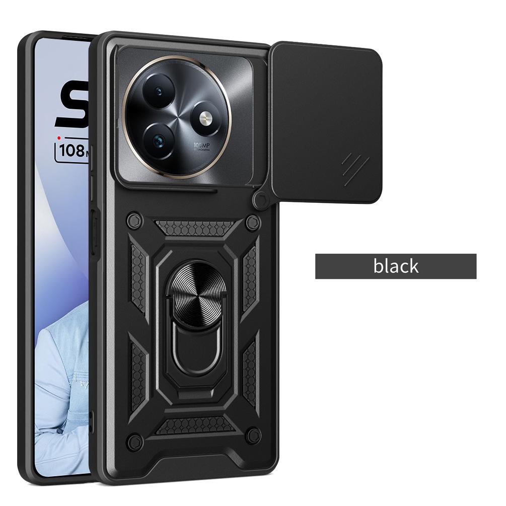 Camera Protect Case for ITEL S24 S23 Plus S23 Itel A70 A60 A60S Armor Hybrid Metal Ring Car Holder Back Cover