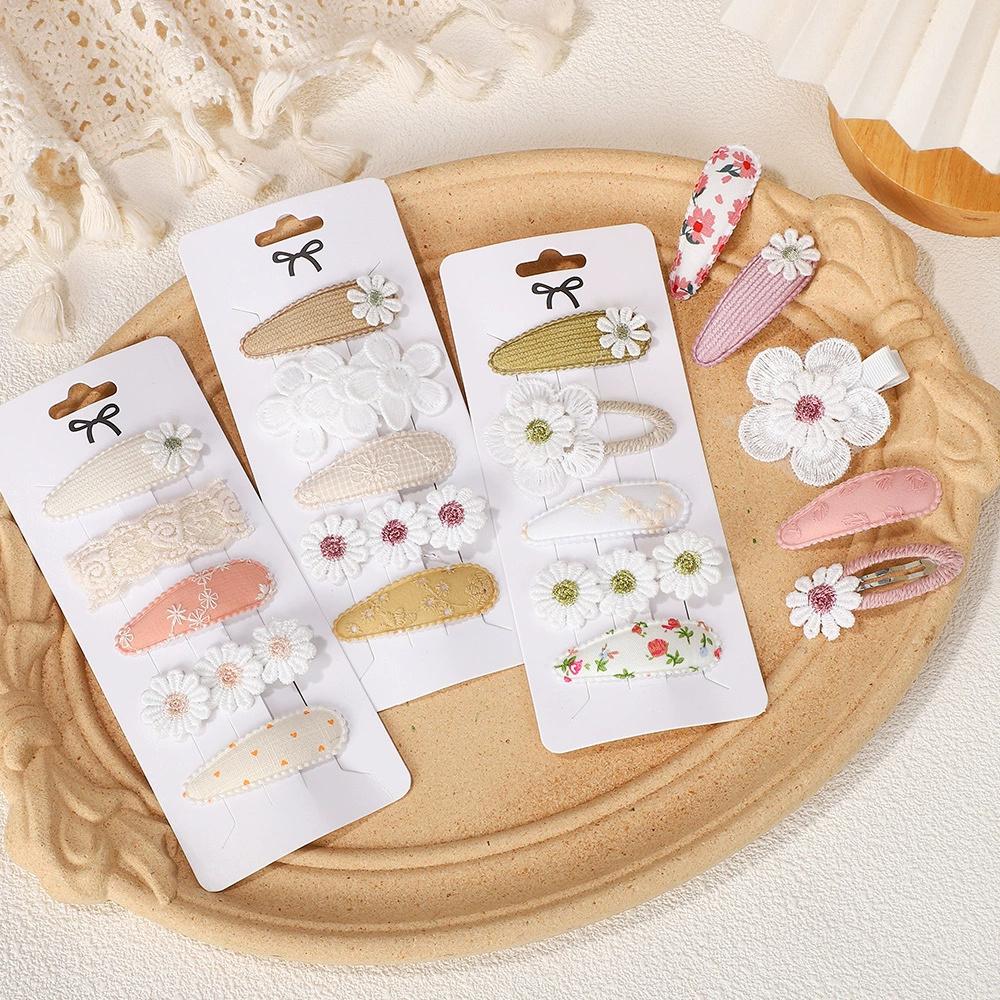 4PCS Cute Flower Baby Hair Clip Fabric Set Four Seasons Versatile Children's Hair Accessories Hair Clip Set