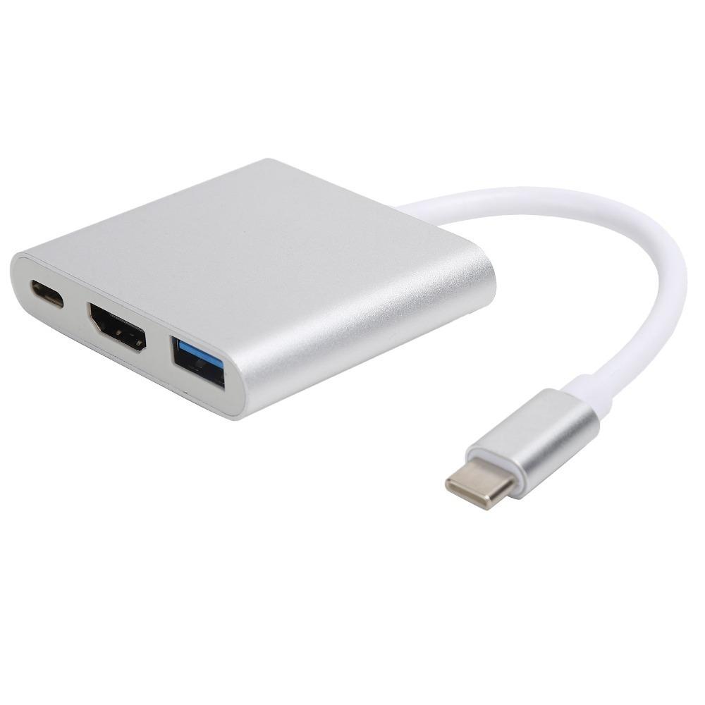 USD3.0 & PD 100W TypeC Docking Station 4K Output USB C Multiport Adapter Digital AV серебряный