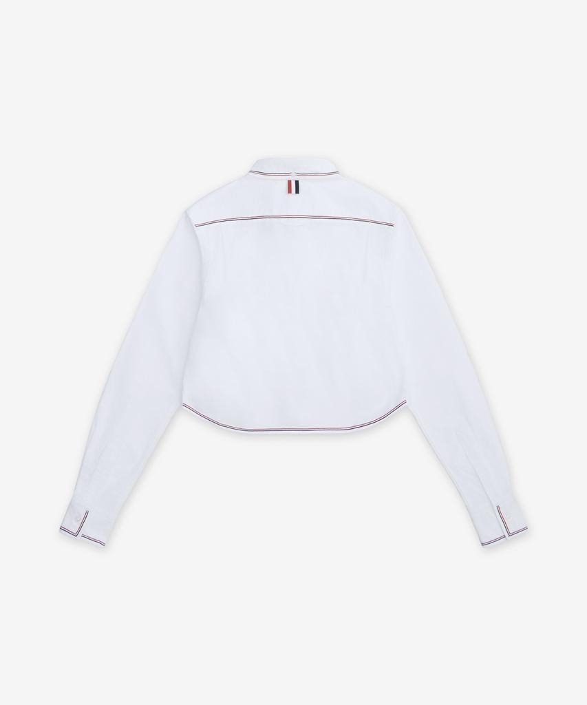 Tombeulaun Classic Long Sleeve Crop Shirt - White / Fll196Gf0313100