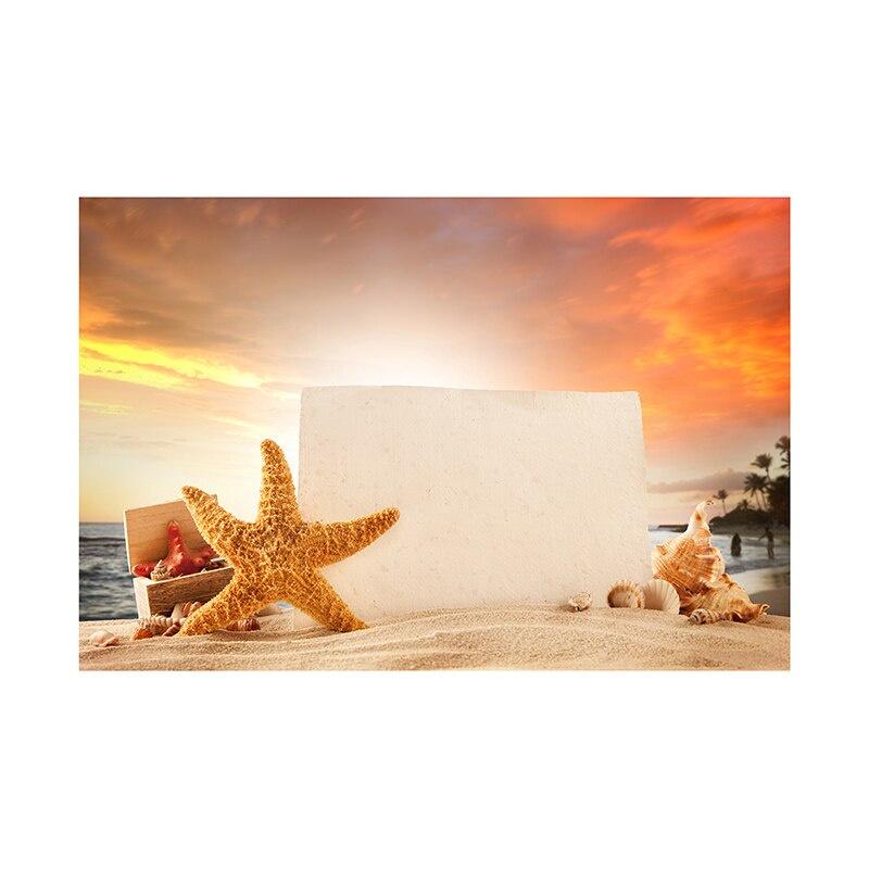 Summer Beach Photography Backdrop Seaside Beach Sand Starfish Shell Baby Birthday Holiday Party Background Photo Studio