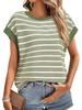 Dámské pruhované volné pletené tričko 2025: Evropská a americká móda, léto/jaro s kulatým výstřihem