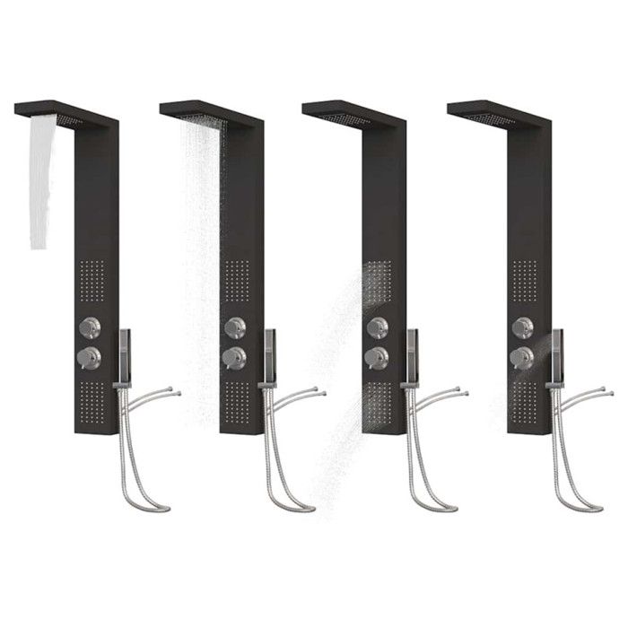 VidaXL Shower Panel System Aluminium Black