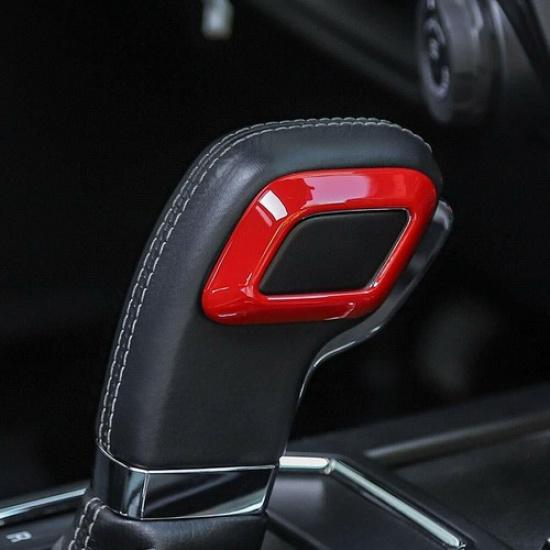 2X Red Central Gear Shift Head Frame Trim Decor Cover for Ford F150 2015-20 Red