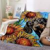 1PC Sunflower Dachshund Print Blanket, Throw For Sofa, Bed, Travel, Printing Blanket With Soft And Warm Fabric yy250918167