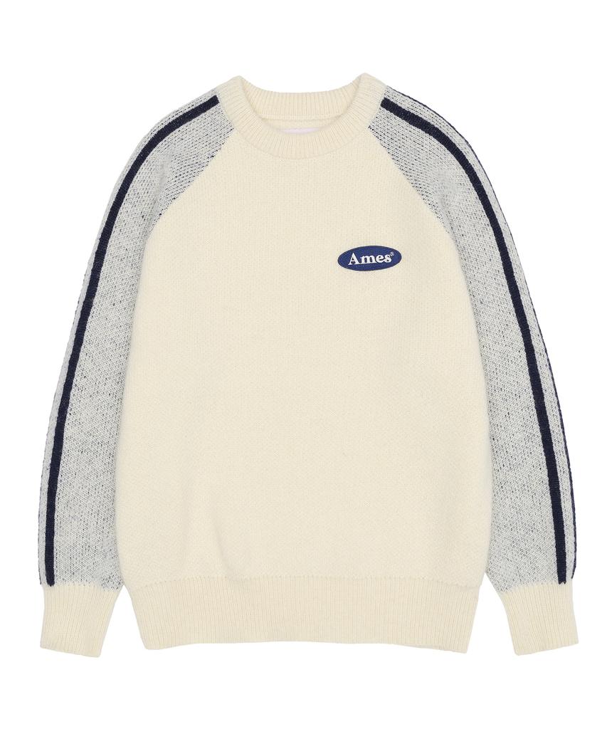 AMES-WORLDWIDE Basic Logo Wappen Knit Ivory (Am2Dfuk602A)
