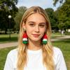 1 Pair Drop Earrings Sports-Themed Baseball Football Basketball Style Lightweight Soft Layered Tassels Red White Green Earrings Cheer Accessories