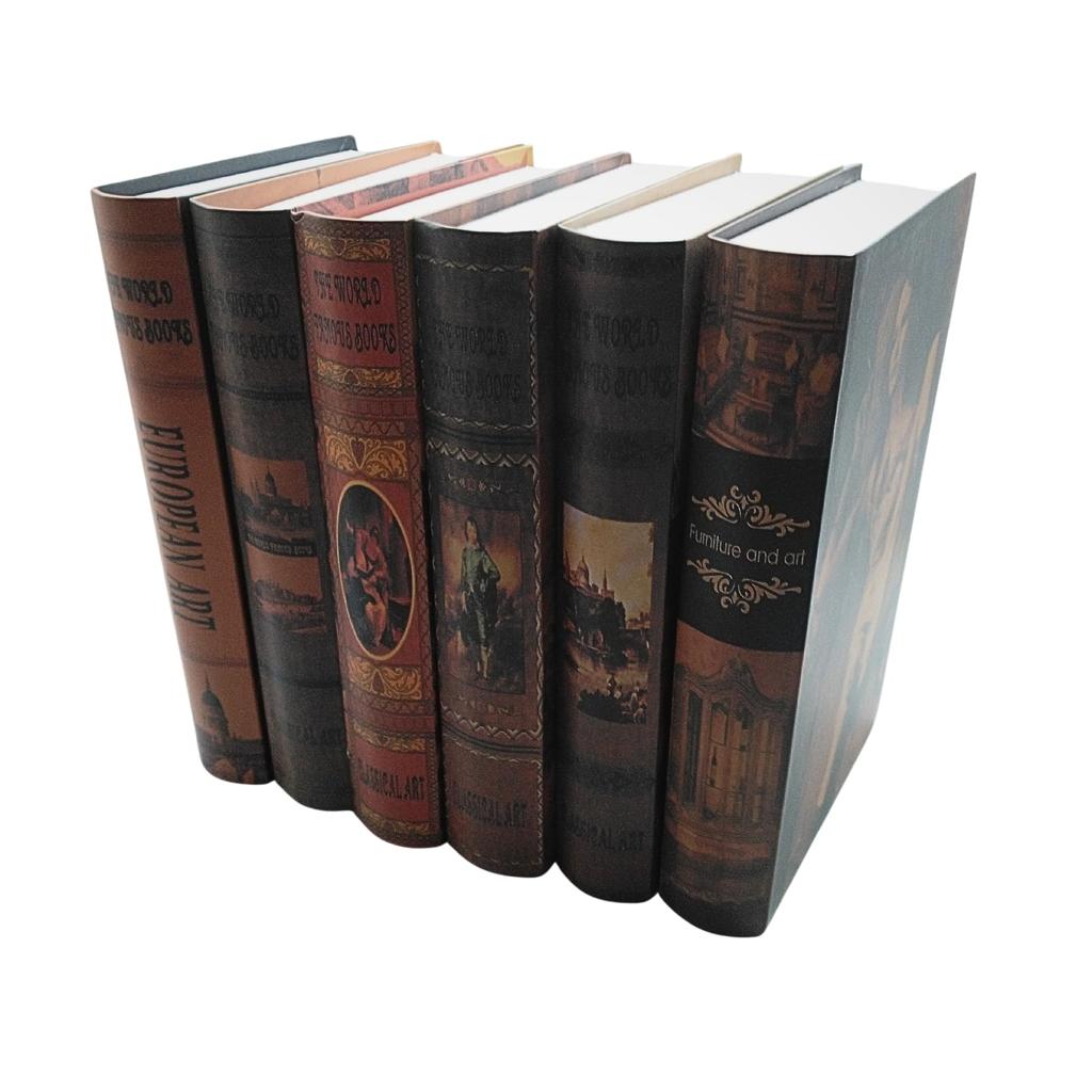 COZENTA Interior Fake Foreign Dummy European Art of Large Books, Books, Retro, Antique, Books, Imitation, Books, (Set 6, Size)