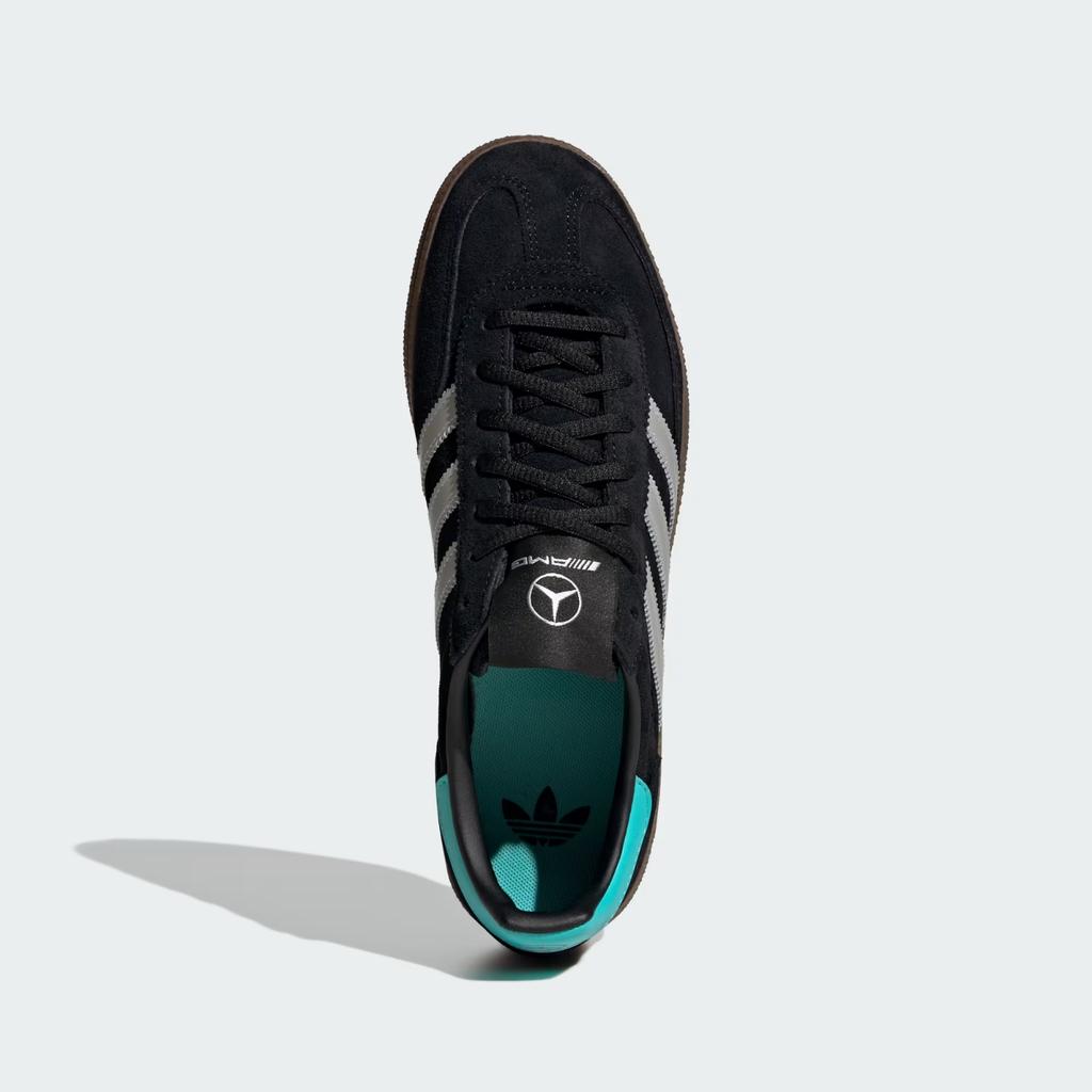 KJ1185 Mercedes AMG Adidas Handball Spezial Core Black Silver Metallic (Men's)