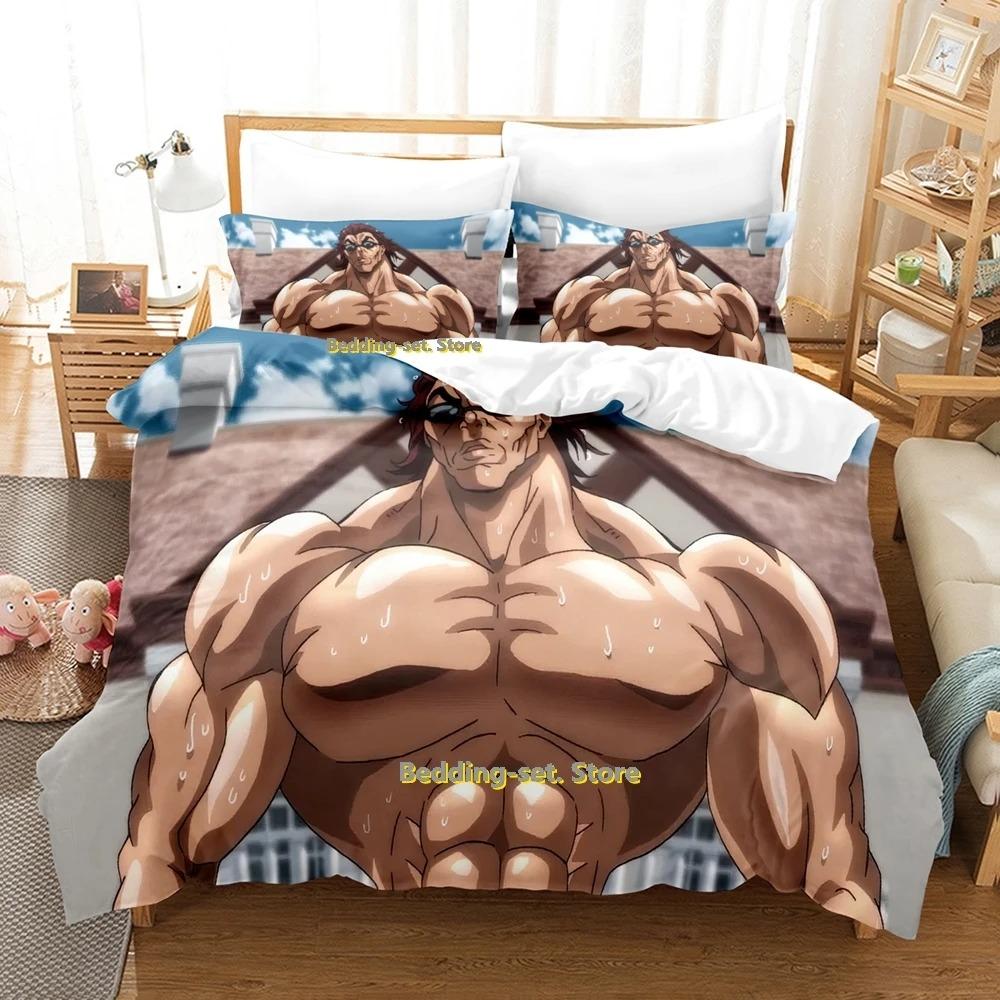 Baki Hanma Bedding Set Single Twin Full Queen King Size Bed Set Adult Kid Bedroom Duvetcover Sets 3D Print Anime Bed Sheet Set