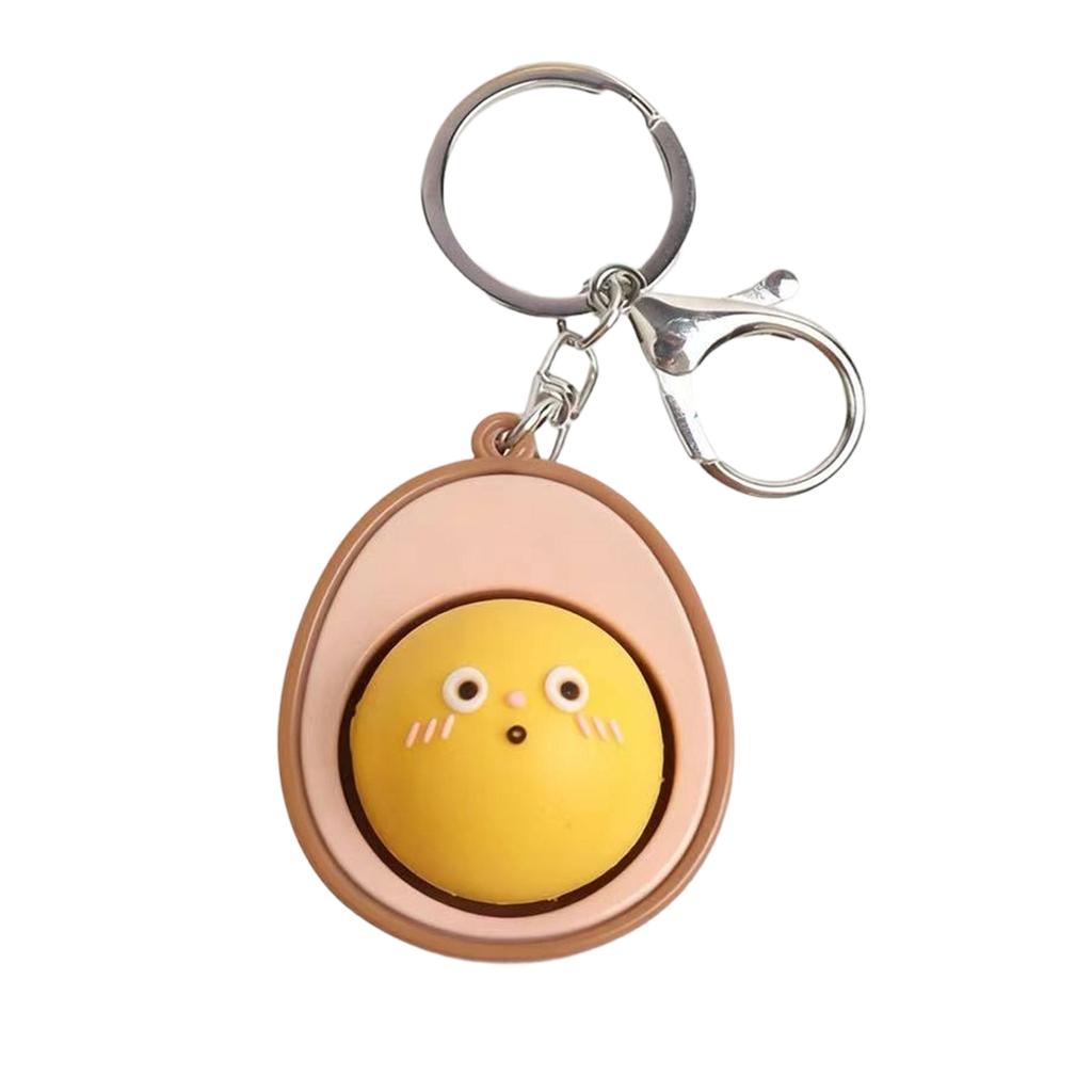 Niedlicher Schlüsselanhänger mit simuliertem gedämpftem Brötchen und Knopf-Dekompressionfunktion, Kreatives Geschenk