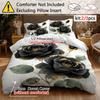 White Duvet Cover Set with Black Rose Golden Print Comfortable Bedroom Home Decor Bedding Collection
