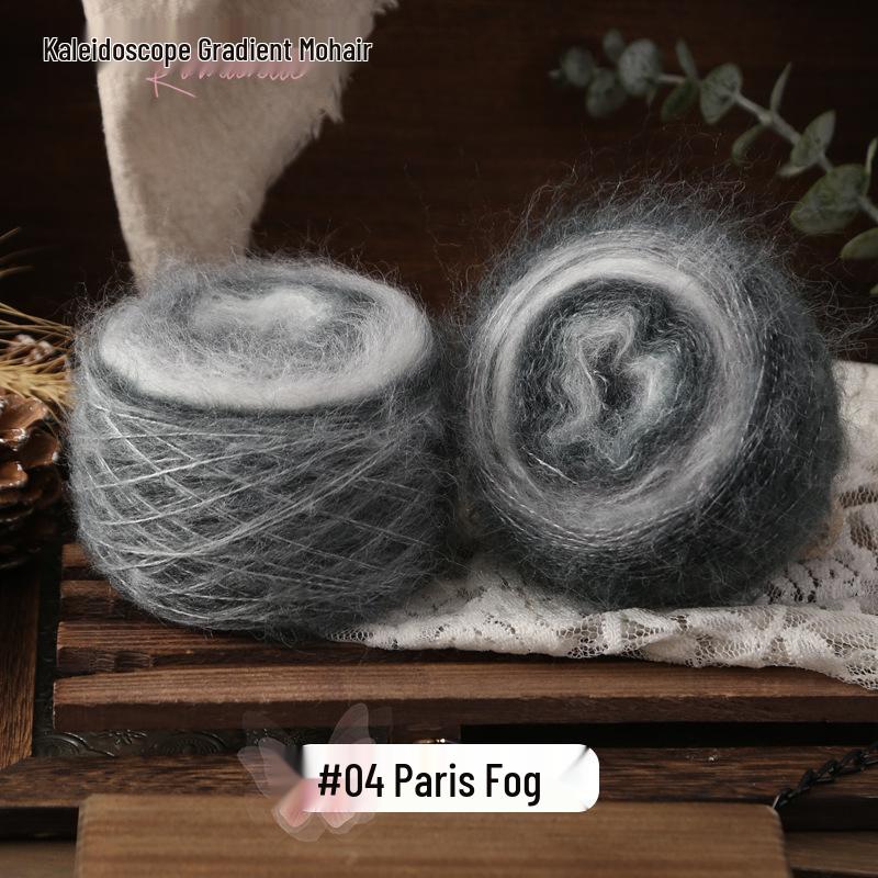Kaleidoscope Gradient Mohair Hand-Knitted Yarn Ball