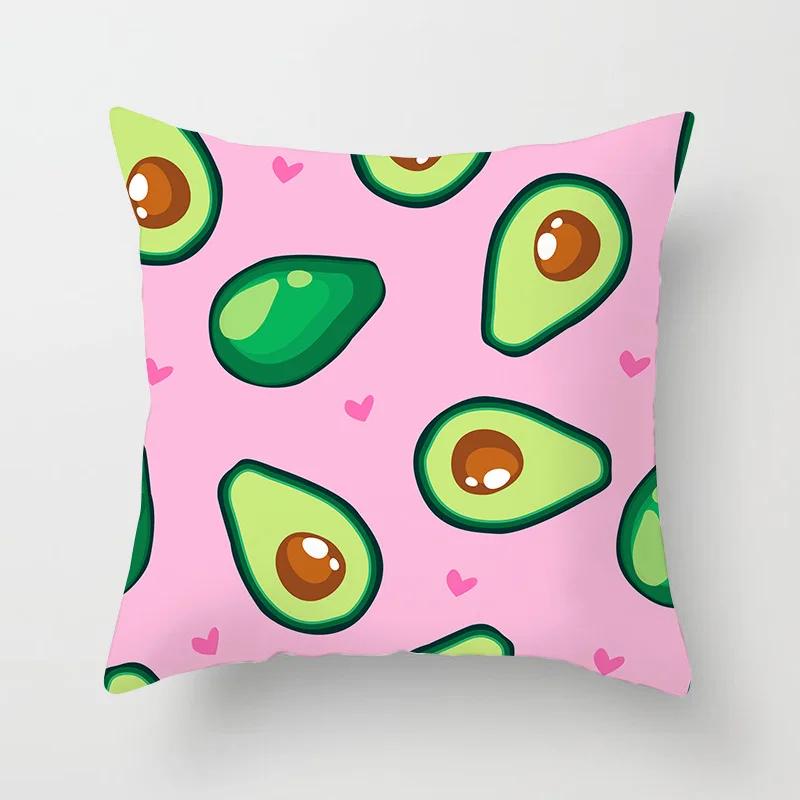 Lemon Water Pattern Watermelon Red Blue Polyester Throw Pillow Waterproof Oilcloth Car Interior Sofa Decoration Pillowcase 40911