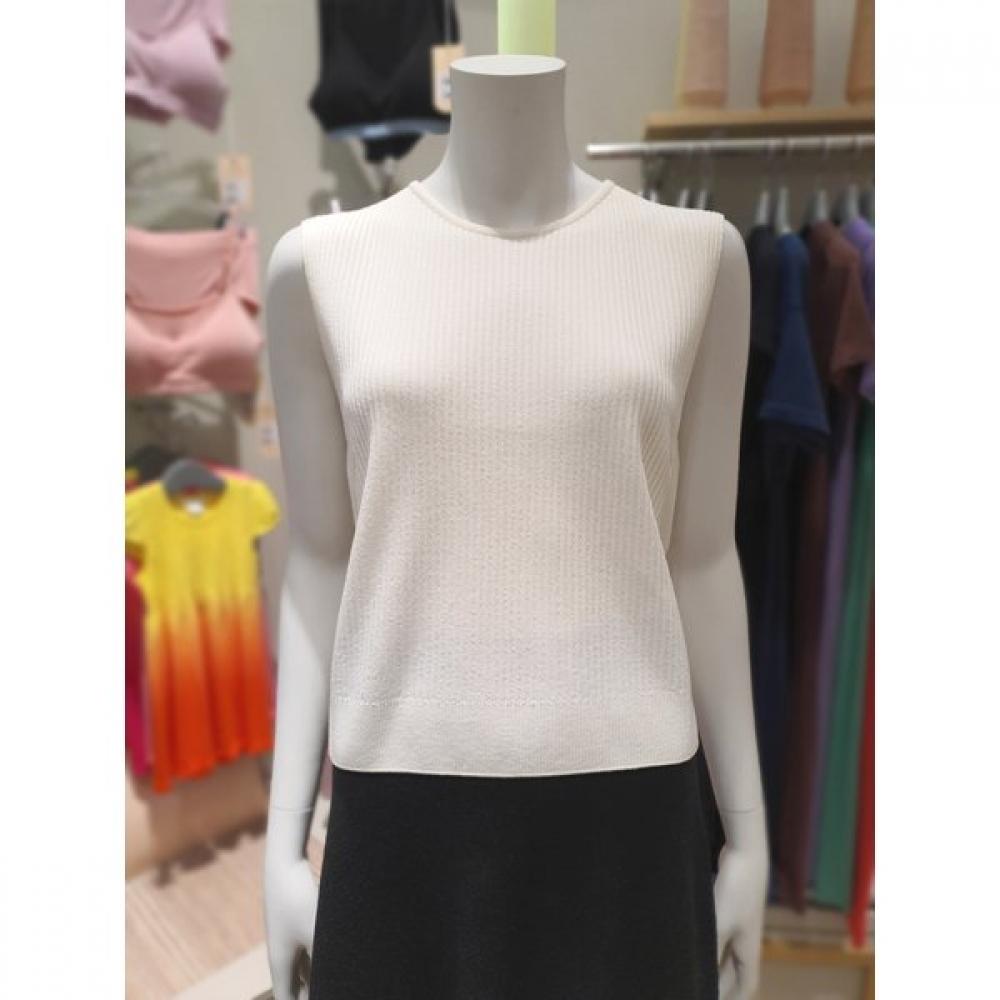 2nd Skin Air Knit Rib Tank Top Back Slit Aewst0430 BABY PINK/FREE