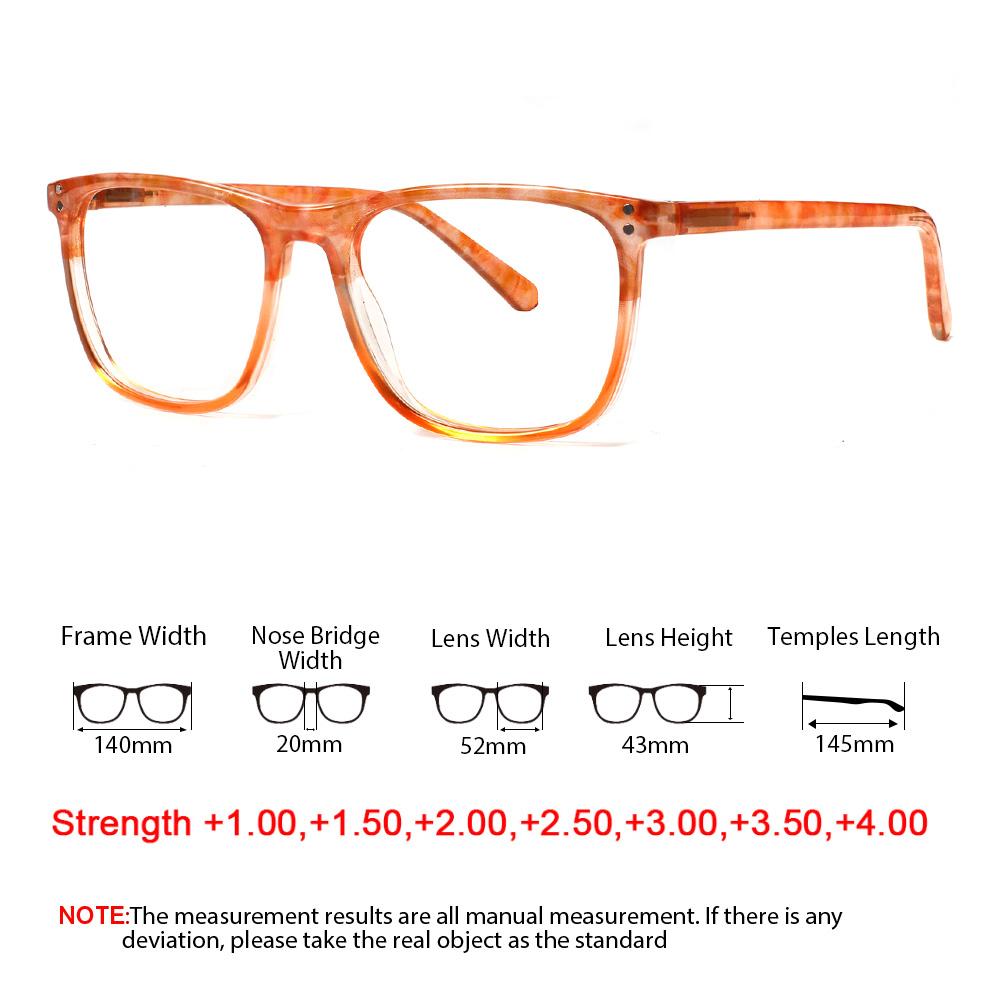 Turezing Reading Glasses for Men and Women Square Frames HD Lenses Ultra Lightweight Presbyopia Glasses