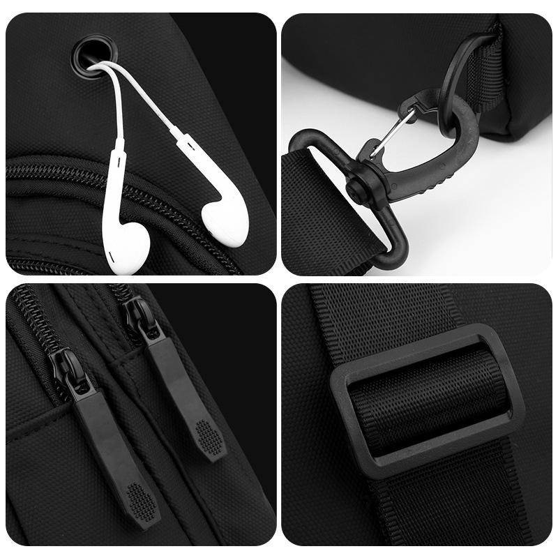 Men High Quality Large Capacity Nylon Chest Bag Outdoor Hiking Travel Crossbody Bag Waterproof Shoulder Sling Backpack