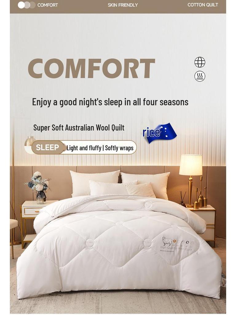 Hengyuan Australian Wool & Cashmere Quilt: 100% Pure Wool, Thickened Winter Warmth, Premium Quality
