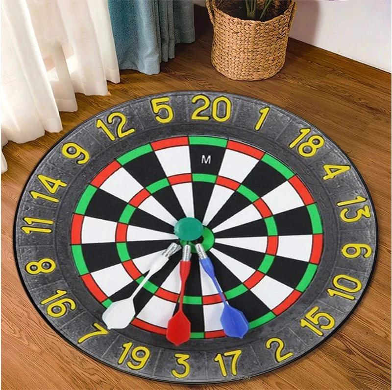 Fashion Sport Dart Target Round Carpet Room Decor Area Rug Carpets for Living Room Bedroom Table Alfombra Kid Non-slip Floor Mat