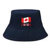 Flag of Canada Print Bucket Hat , Maple Leaf Fisherman Hat Polyester Casual Solid Color Basin Cap