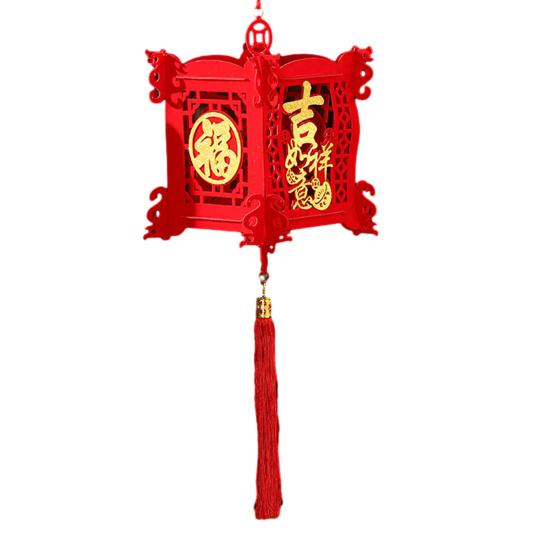 Year of The Horse Lantern Traditional Chinese New Year Decoration with Fabric Hanging Ornament for Door Festive Atmosphere 2026 Spring Festival Decor