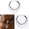 Bohemia Shell Beaded Necklace With Handcrafted Geometric Pendant For Women