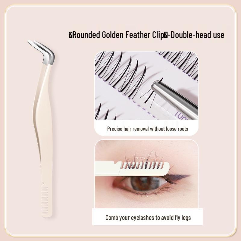 BQI Gold Precision Eyelash Tweezers Set for Beginner Technicians