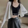 Thin Knitted Sunscreen Cardigan Women's Summer New Loose Long Sleeve Cropped Top Jacket Over Cover-up