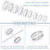 201 Stainless Steel Grooved Finger Rings Set for Men Women, Stainless Steel Color, Wide: 6mm, Inner Diameter: 16~22.2mm, 3Pcs/size, 9 Size, 27Pcs/box