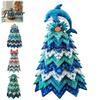Educational Ocean Crafting Kits 2PCS DIY Quilted Sewing Christmas Tree Kit, Whale+Crab/Turtle+Octopus Marine Theme, Artistic Party Activities for Kids