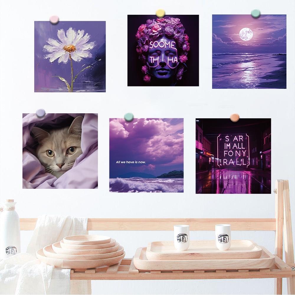 

15PCS Purple Fantasy Card Sticker Posters Home Decorative Cafe Art Pictures Bar Laptop Luggage For Background Poster Sticker