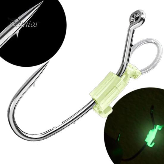 10/20/30Pcs Luminous Live Shrimp Fixing Hook Heavy Duty Metal Barbed Fishhook Freshwater Saltwater Catfish Bass Fishing Hook Fishing Accessories