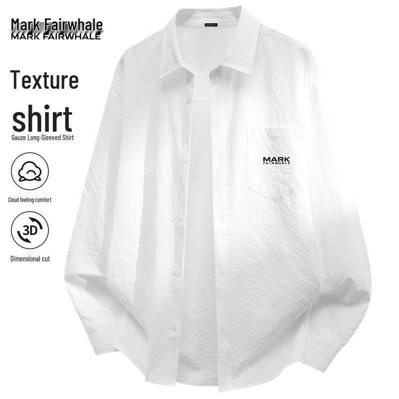 Mark Fairwhale Men's Three-Proof Casual Long Sleeve Shirt