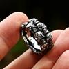 Vintage Punk Crystal Stone Skull Ring for Men Hiphop Rock Locomotive Stainless Steel Rings Party Jewelry Creative Gift Wholesale