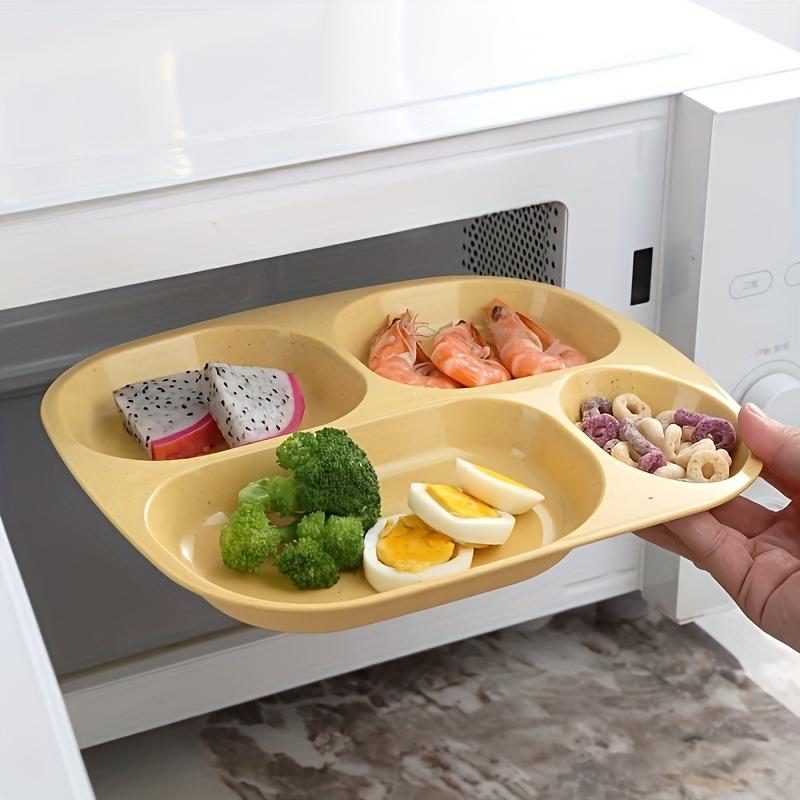 1PC Drop- Divided Plates, Microwave & Dishwasher Safe, Lightweight Plastic Picnic Plates Made of Healthy Materials